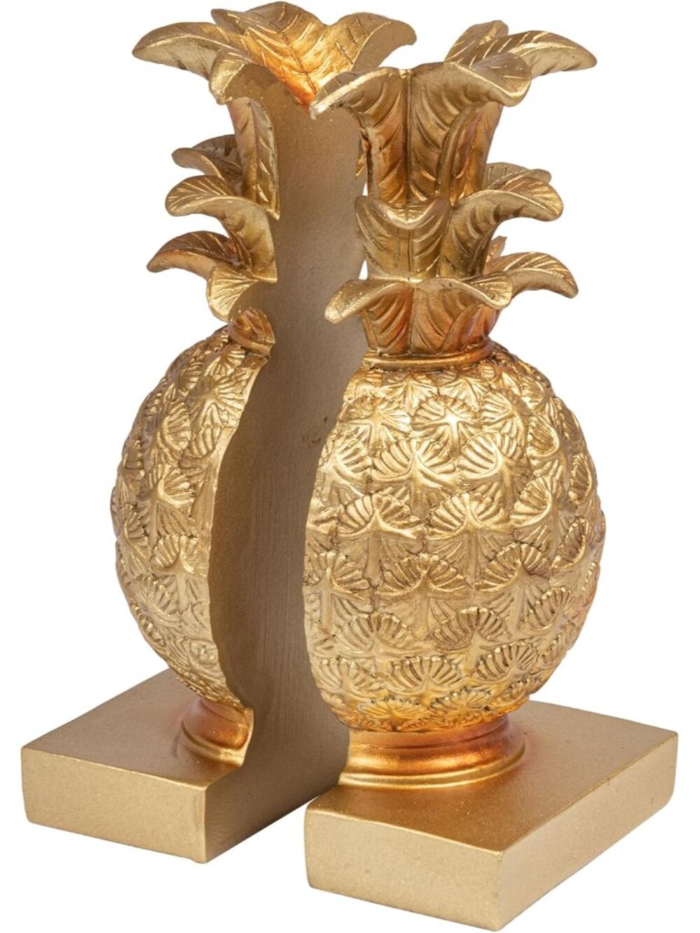 Decorative Resin Pineapple Bookends, Gold Finish